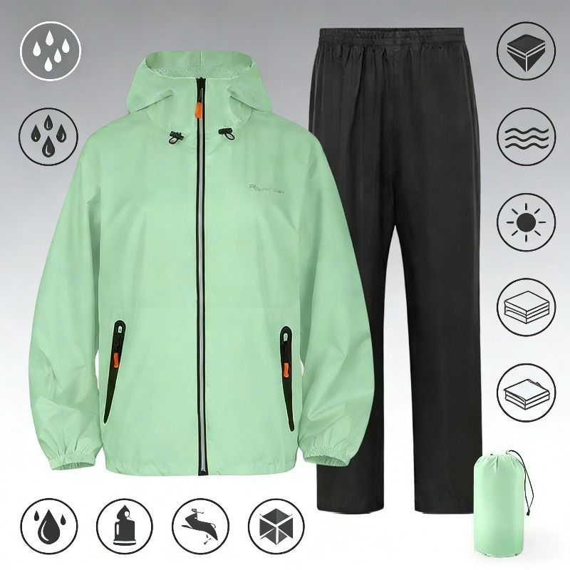 Setelan Jas Hujan Anti Air Ref - Cycling Gear Man ulasan dan harga